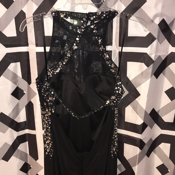 Black floor length backless prom dress - Picture 2 of 2